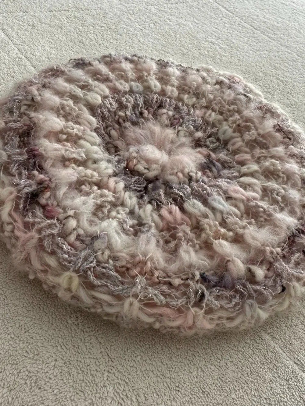 Chas A Stevens Vintage Hat Made in Italy Wool Knit Slouchy Beret Hat Pink Earthy